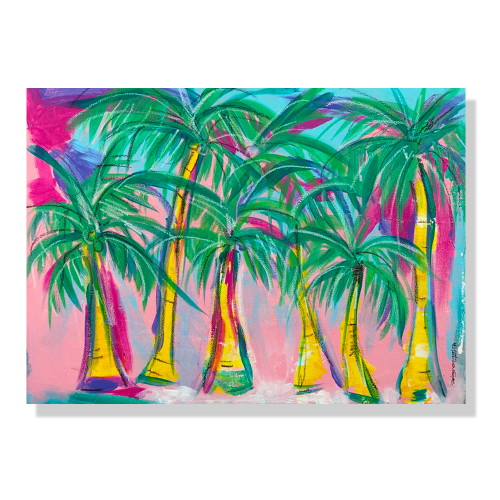 Palm trees with pink sunset