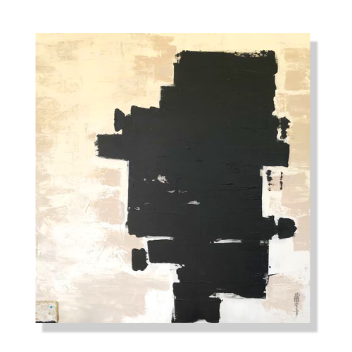 White abstract with black details