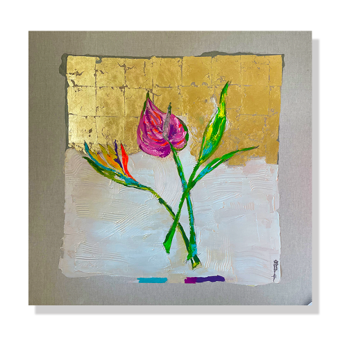 A3 – Colored leaves with Gold Accents